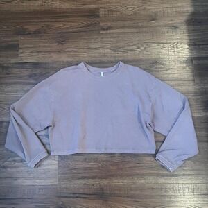 Aritzia‎ Babaton Purple Cropped Oversized Long Sleeve Shirt Medium Loungewear